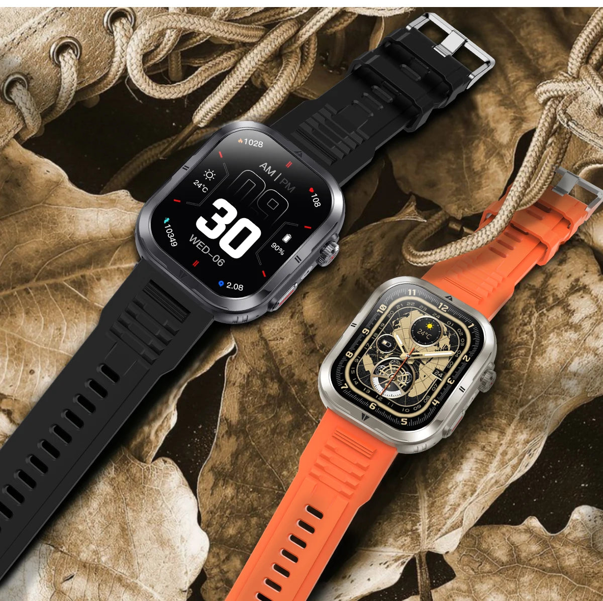 2024 New upgraded Men's Outdoor Adventure Sports Fitness Military Smartwatch Men IP68 Waterproof Tracker 2.01BT Call Smartwatch