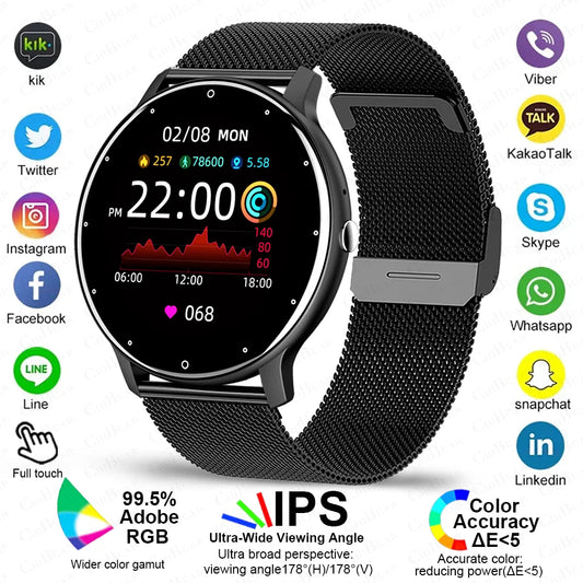 Men Smart Watch Full Touch Screen Sport Fitness Tracker IP68 Waterproof Bluetooth Call Smartwatch for Men Women Smartphone 2024