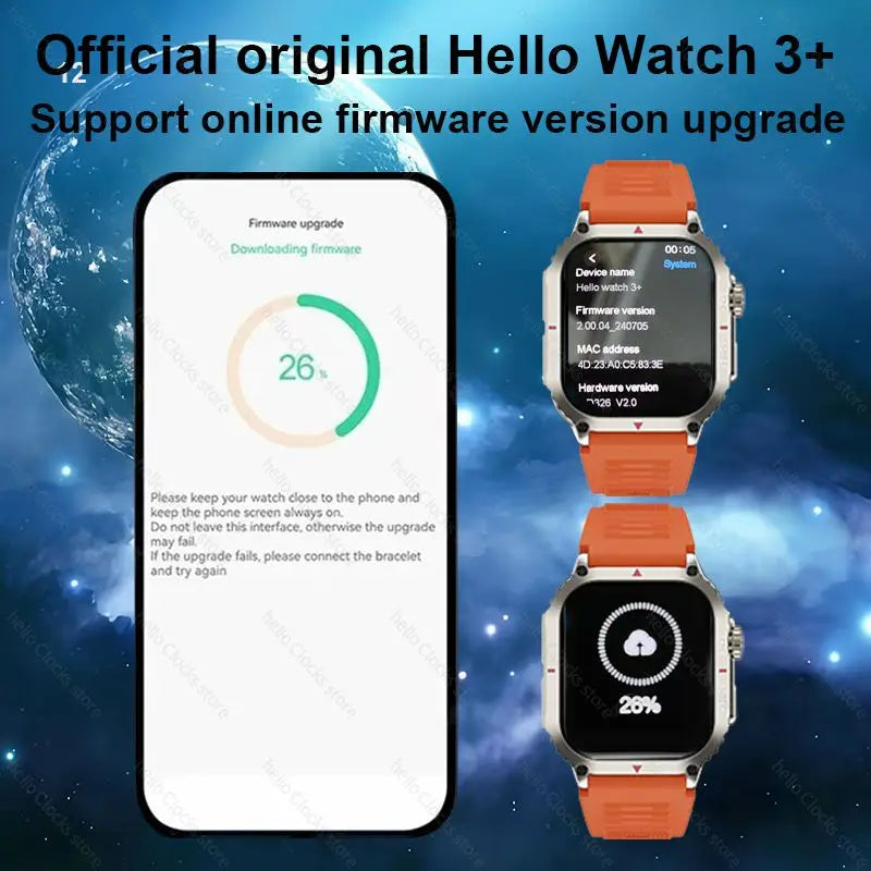 Smartwatch 2024 Official Original Hello Watch 3 Plus ULTRA 49mm AMOLED 4GB NFC GPT Compass Bluetooth Call Clock Smart Watch Men