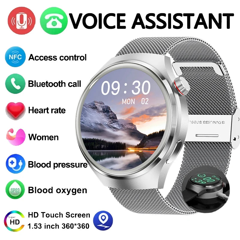 NEW GT4 PRO For Android IOS Smart Watch Men Women Watch 4 Pro AMOLED HD Screen Bluetooth Call GPS NFC BloodSugar SmartWatch 2024