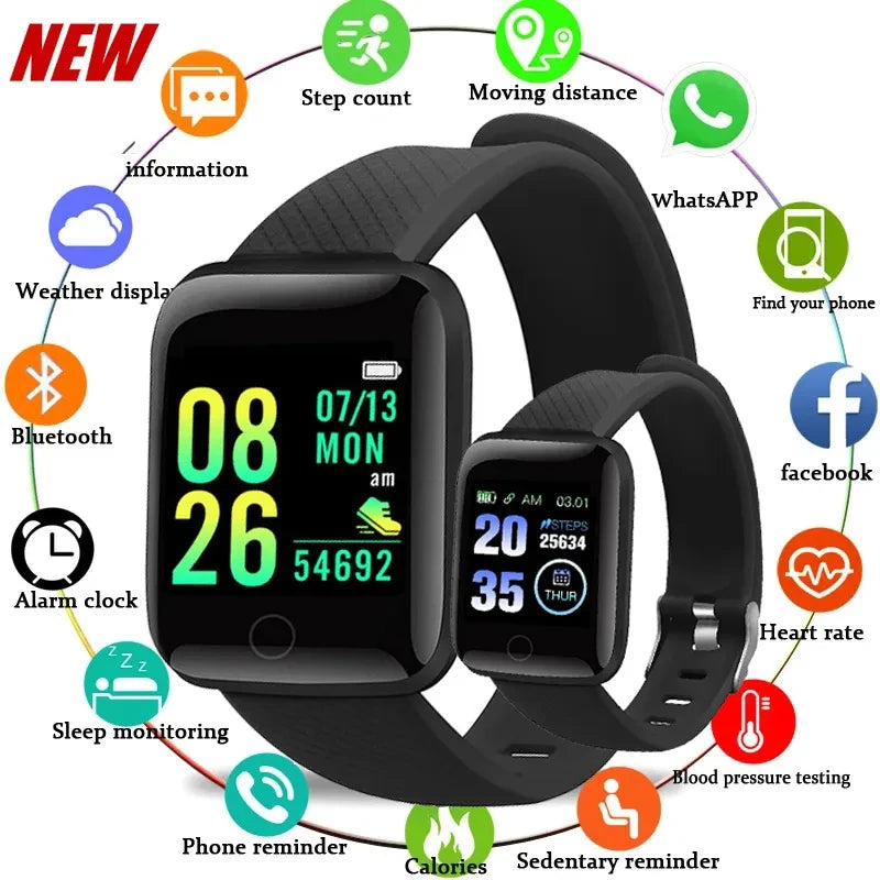 New 116plus Smartwatch Men Blood Pressure Women Heart Rate Fitness Tracker Bracelet Sport Smart Watch Girls Kids For IOS Android