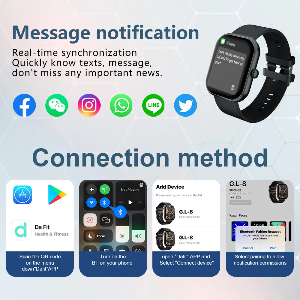 LAXASFIT 2024 New Smart Watch 2.01 inch Color Screen Full Touch Custom Dial Smart Watch Men Women Bluetooth Talk SmartWatch Gift