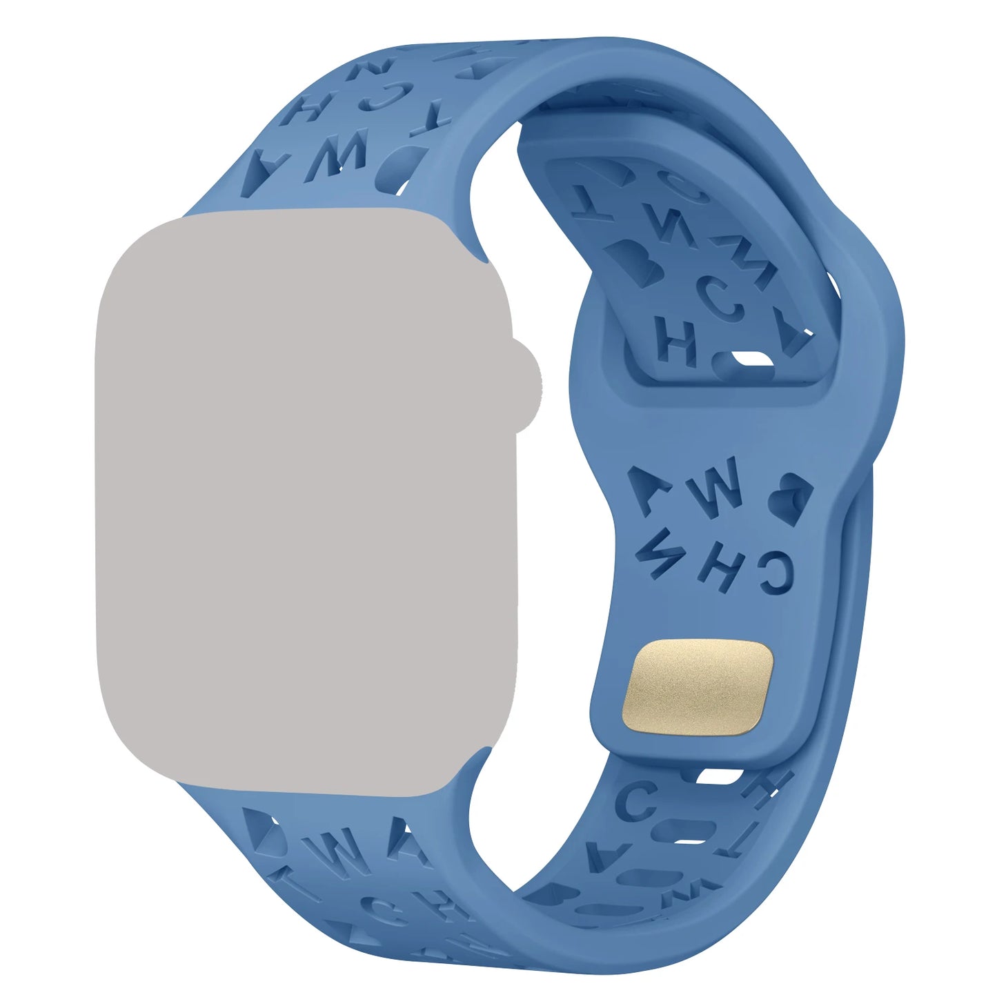 Hollow Alphabet Strap For Apple Watch 49mm 45mm 44mm 41mm 40mm 38mm Silicone Watchband For iWatch Series Ultra 2 9 8 7 6 5 4 3 2