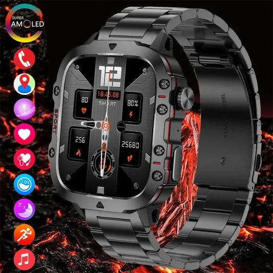 2024 New For Xiaomi Military Smart Watch Men IP68 5ATM Outdoor Sports Fitness Tracker Health Monitor 1.96" BT Call Smartwatch