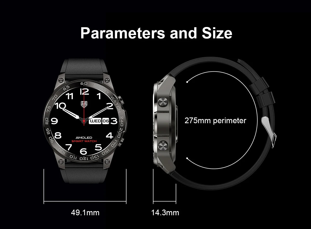 2024 AMOLED Smart Watch Men Always-on Display Hi-Fi Voice Call Sport Watches IP68 Waterproof Smartwatch For Huawei Xiaomi iPhone