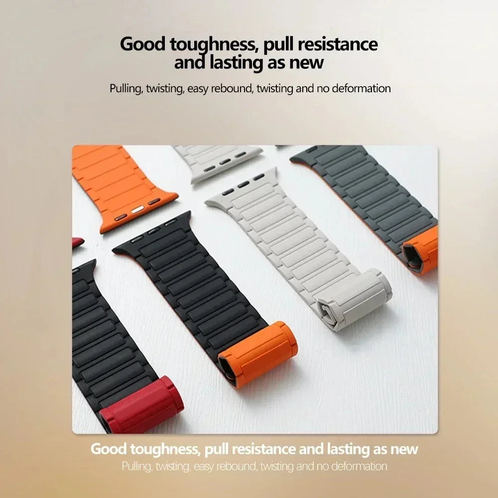 Silicone Magnetic Loop Strap For Apple Watch Band 45mm 44mm 38 40mm Ultra 2 49mm Sport Watchband Bracelet iWatch SE 9 41mm 42mm