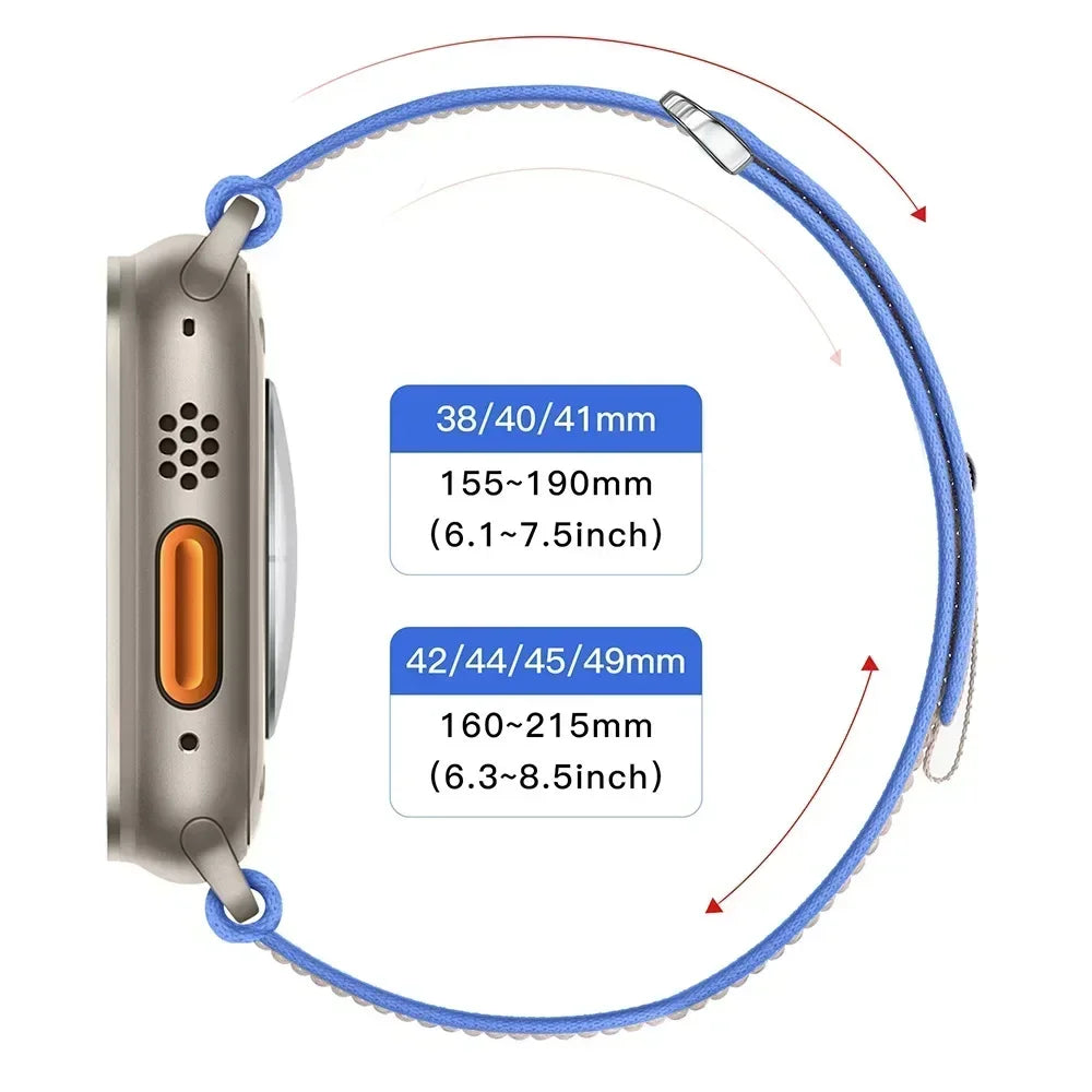 Trail Loop Strap for Apple Watch Ultra 2 49mm 9 8 7 45mm 41mm Sports Nylon Wristband for IWatch Series 6 5 4 3 SE 44mm 40mm 42mm