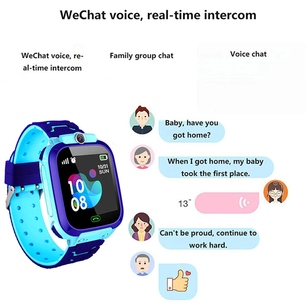 Q12B Kids Smart Phone Watch With Camera Alarm Clock Flashlight Voice Chatting Kids Watches Gift For Boys Girls