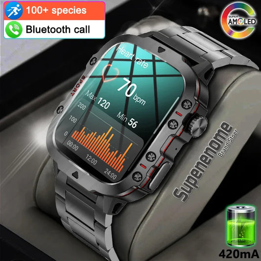 2024 New Bluetooth Call Smart Watch Fitness Motion Blood pressure Watch Men 3ATM Waterproof 2.0 Inch SmartWatch For Android IOS