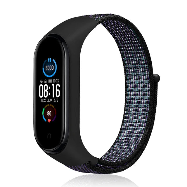 Suitable for Mi Band 3 4 5 Nylon Sports Band Wrist Strap Mi Band 3 4 5 Wrist Strap Suitable for Wrist Strap Wrist Strap