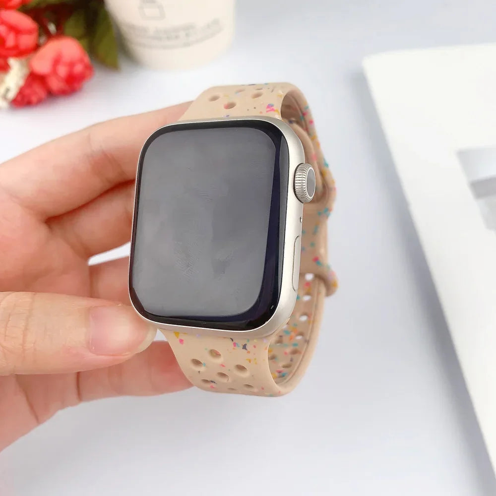 Silicone Strap for Apple Watch Band Ultra 2 49mm 42mm 45mm 44mm 41mm Transparent Jelly Bracelet IWatch Series 9 8 7 6 5 SE 4 3