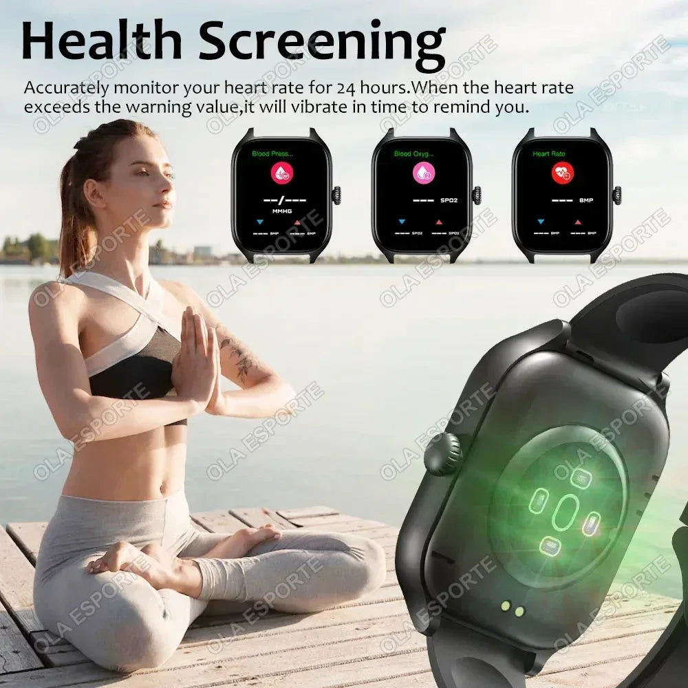 2024 New Smartwatch Custom Dial Answer Call Calorie Tracking Heart Rate Blood Oxygen Monitoring Waterproof Smart Watch Men Women