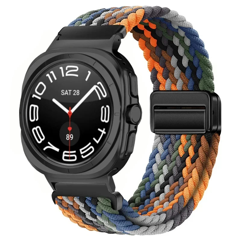 Nylon Loop Band for Samsung Galaxy Watch Ultra 47mm Strap Magnetic Buckle Bracelet Wristband for Galaxy Watch 7 Ultra Watchband