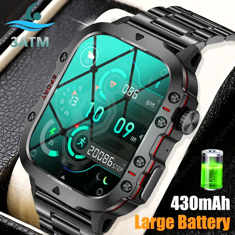 2024 New Smart Watch 1.96 Inch Screen 420 MAh Bluetooth Call Voice Assistant Watch Sports Fitness Waterproof Smartwatch For Men