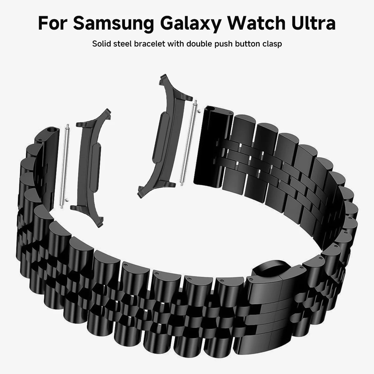 Stainless Steel Strap for Samsung Galaxy Watch 7 Ultra 47mm No Gaps Metal Band for Galaxy Watch 7 Ultra Quick fit Bracelet