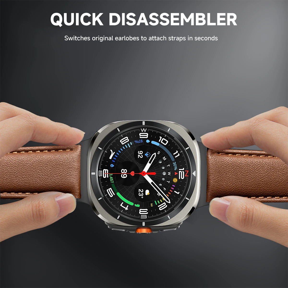 Business Leather Strap for Samsung Galaxy Watch 7 Ultra 47mm No Gaps Leather Wristband Band for Galaxy Watch Ultra 47mm Bracelet