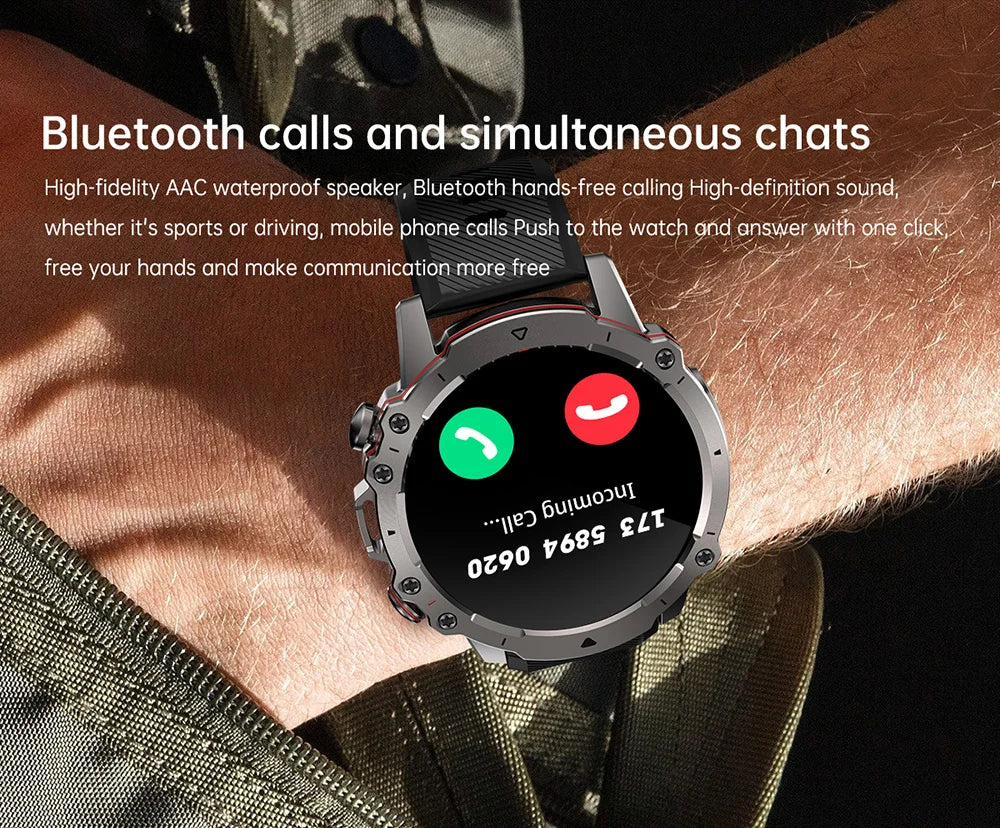 2024 New Military Multi Sports Smart Watches Men Heart Rate Monitor Bluetooth Call Waterproof Smartwatch for Xiaomi Android IOS