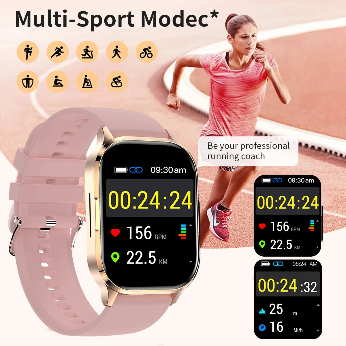 2024 Smart Watches Women Smartwatch Ladies Wristwatch Girls Smart Bracelet Bluetooth Call Sports Digital Watches for Android iOS