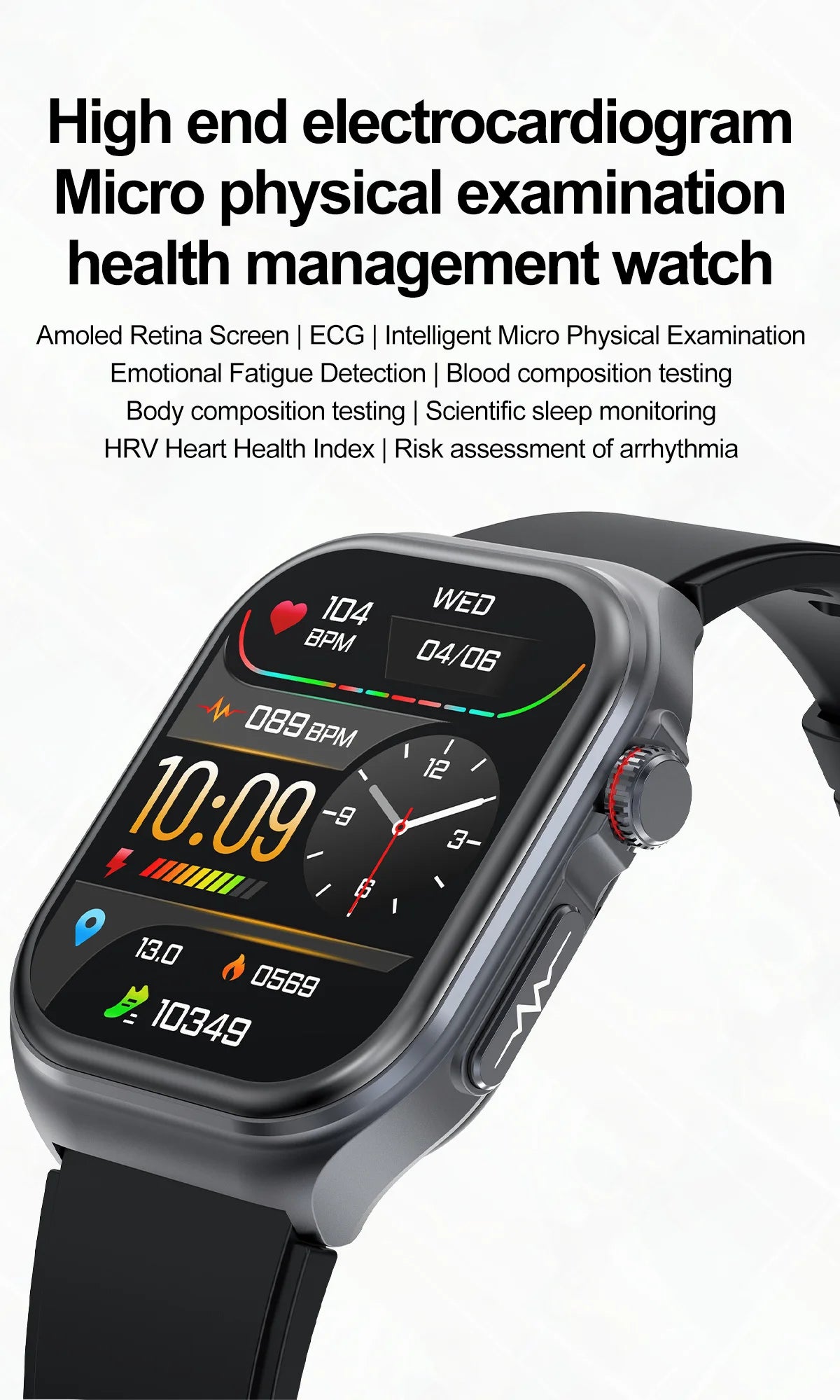 2024 New NFC Smart Watch Men Blood Sugar Lipid Uric Acid Watches 530mAh AMOLED Ecg Health Fitness Call Smartwatch for Women Ios