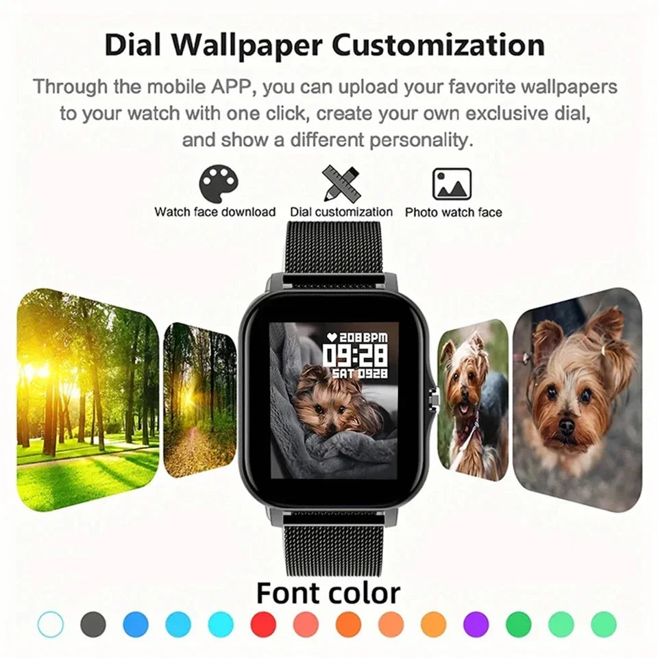 Smart Watch 2024 For Men Women For Xiaomi Full Touch Screen Sport Fitness Watches Bluetooth Call Digital Smartwatch Wristwatch