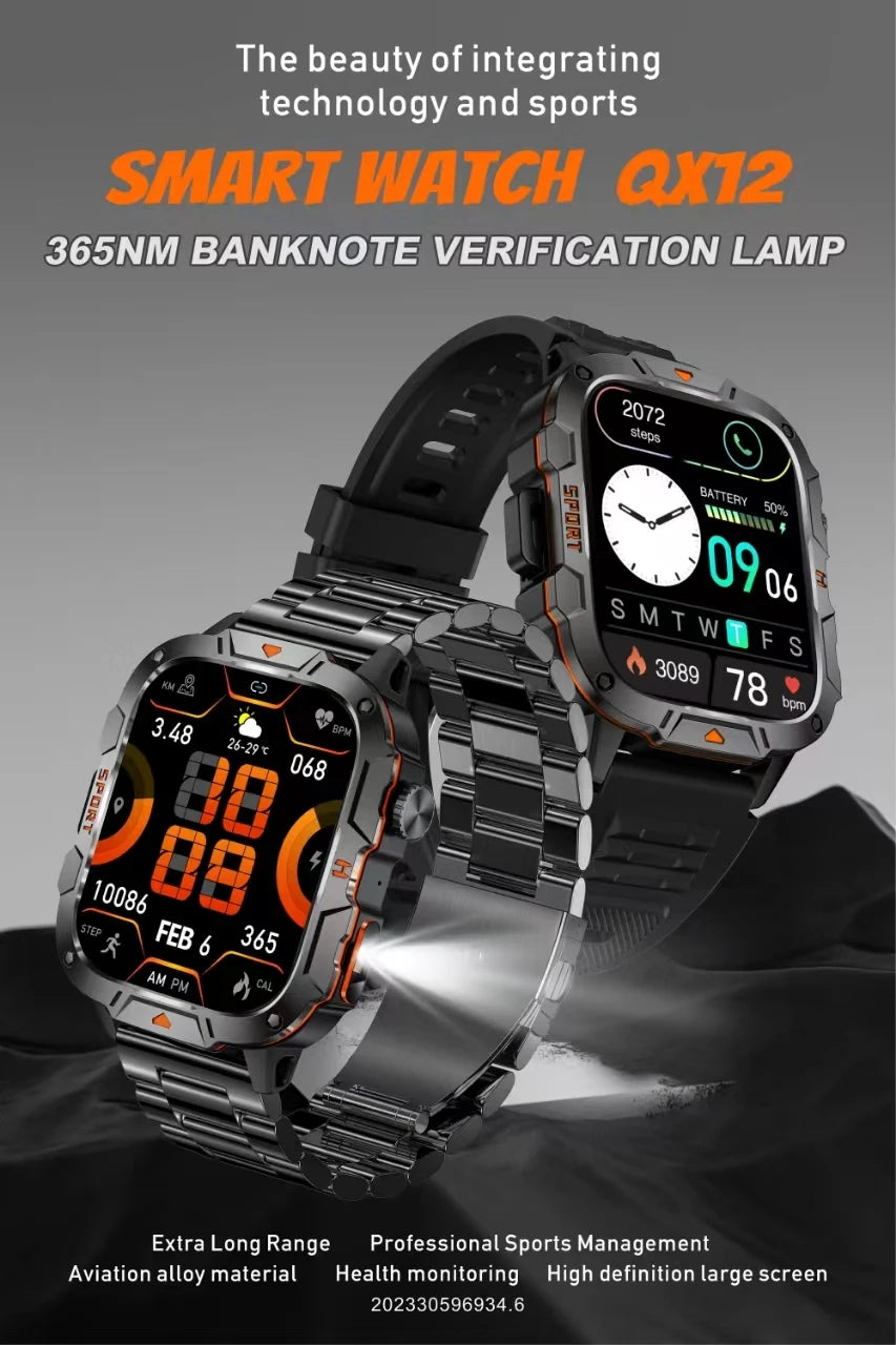 2024 Outdoor Smart Watch Men 2.01" Screen 3ATM Waterproof Watches Bluetooth Call Ai Voice Sport Smartwatch for Android IOS Phone