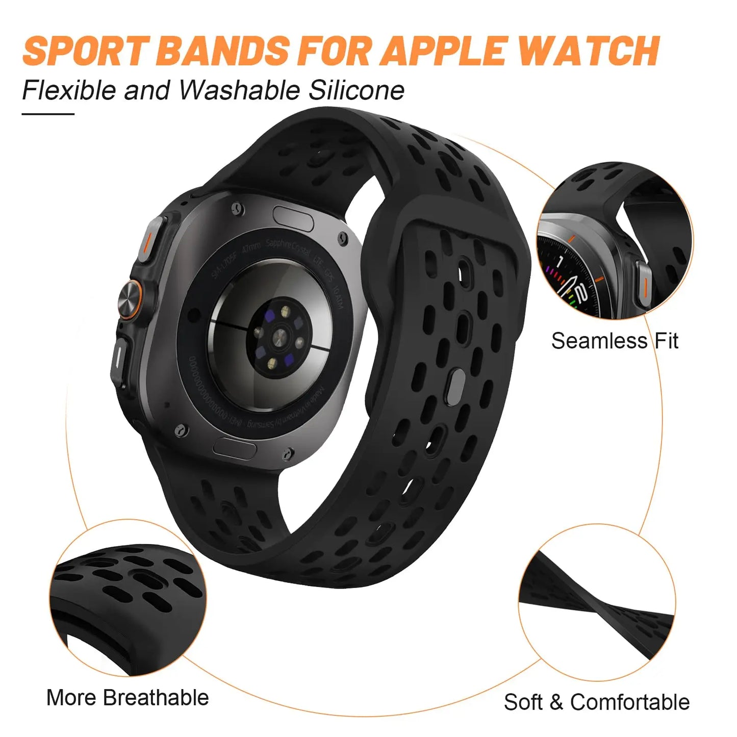 Sport Silicone For Samsung Galaxy Watch Ultra Strap 47mm Accessories correa Bracelet For Samsung Galaxy Watch 7 ultra band 47 mm