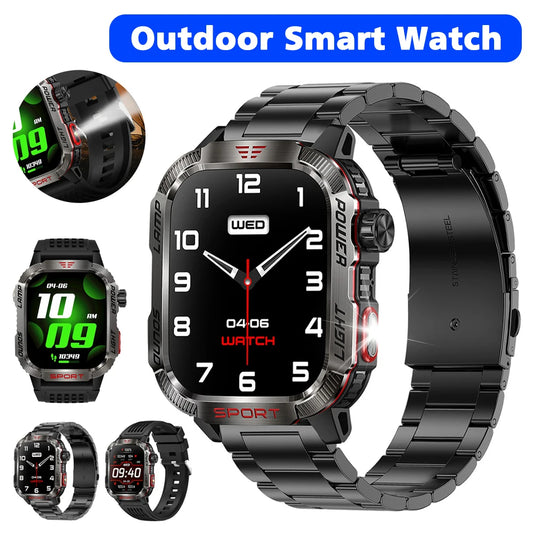 2024 New Outdoor Smartwatch Men Sports Fitness Tracker 2.01-inch IPS IP68 Waterproof Compass Bluetooth Call 600Mah Smartwatch