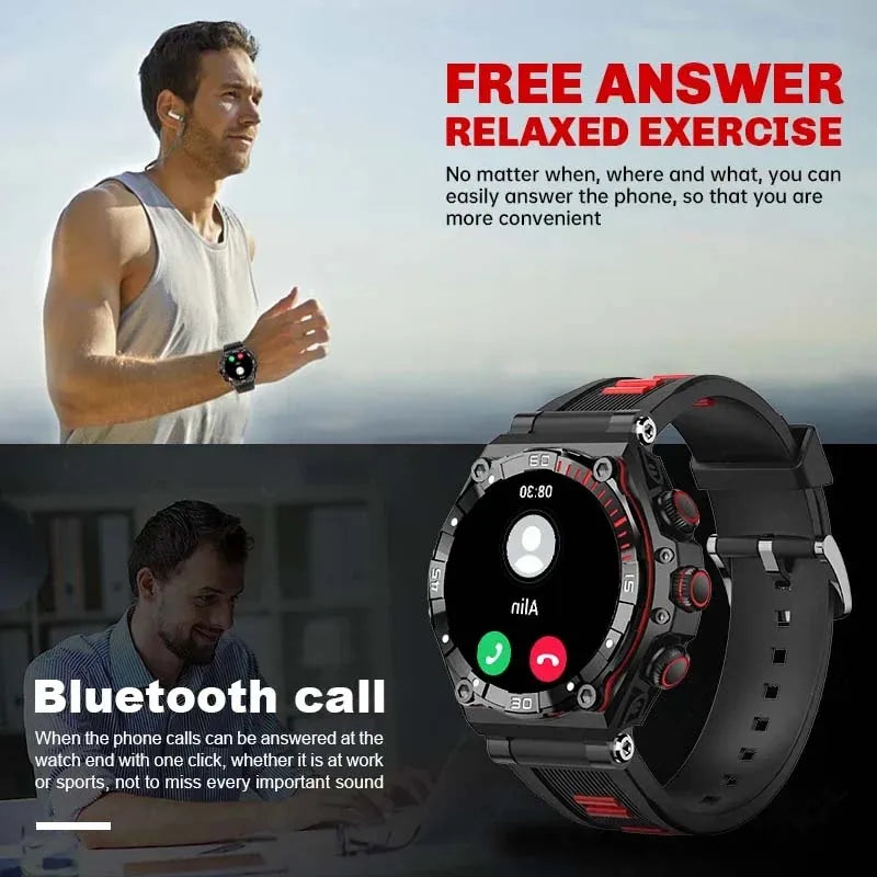 2024 Bluetooth Call Sport Fitness Smartwatch AMOLED Screen Smart Watch Men IP68 Waterproof 700mAh Battery Ultra Long Standby