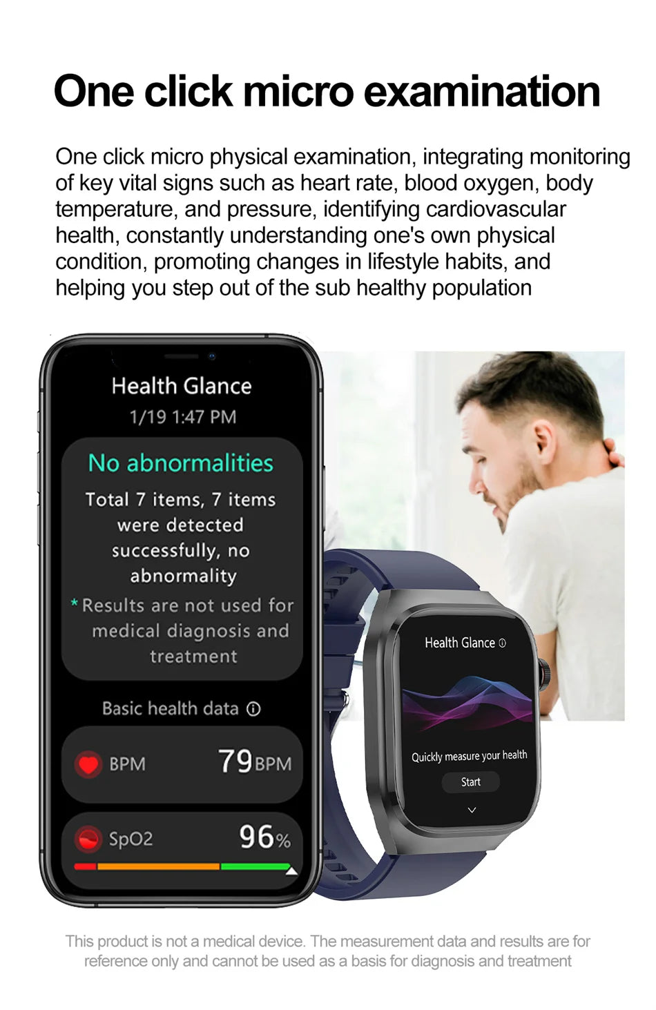 2024 New ECG+PPG Medical Grade Smart Watch Men Blood Glucose Blood Lipid Uric Acid Monitoring Bluetooth Call Health Smartwatches