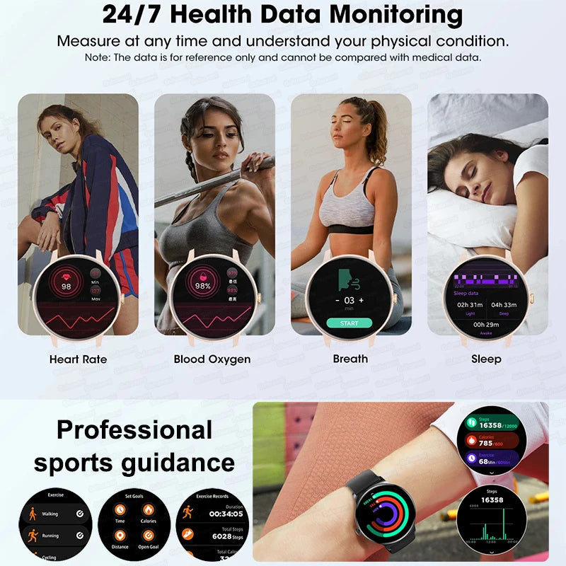 For Xiaomi Huawei 2024 New 1.43 inches Bluetooth Call Smartwatch Women Men AMOLED 466*466 HD Pixel Display Smartwatches Ladies ﻿