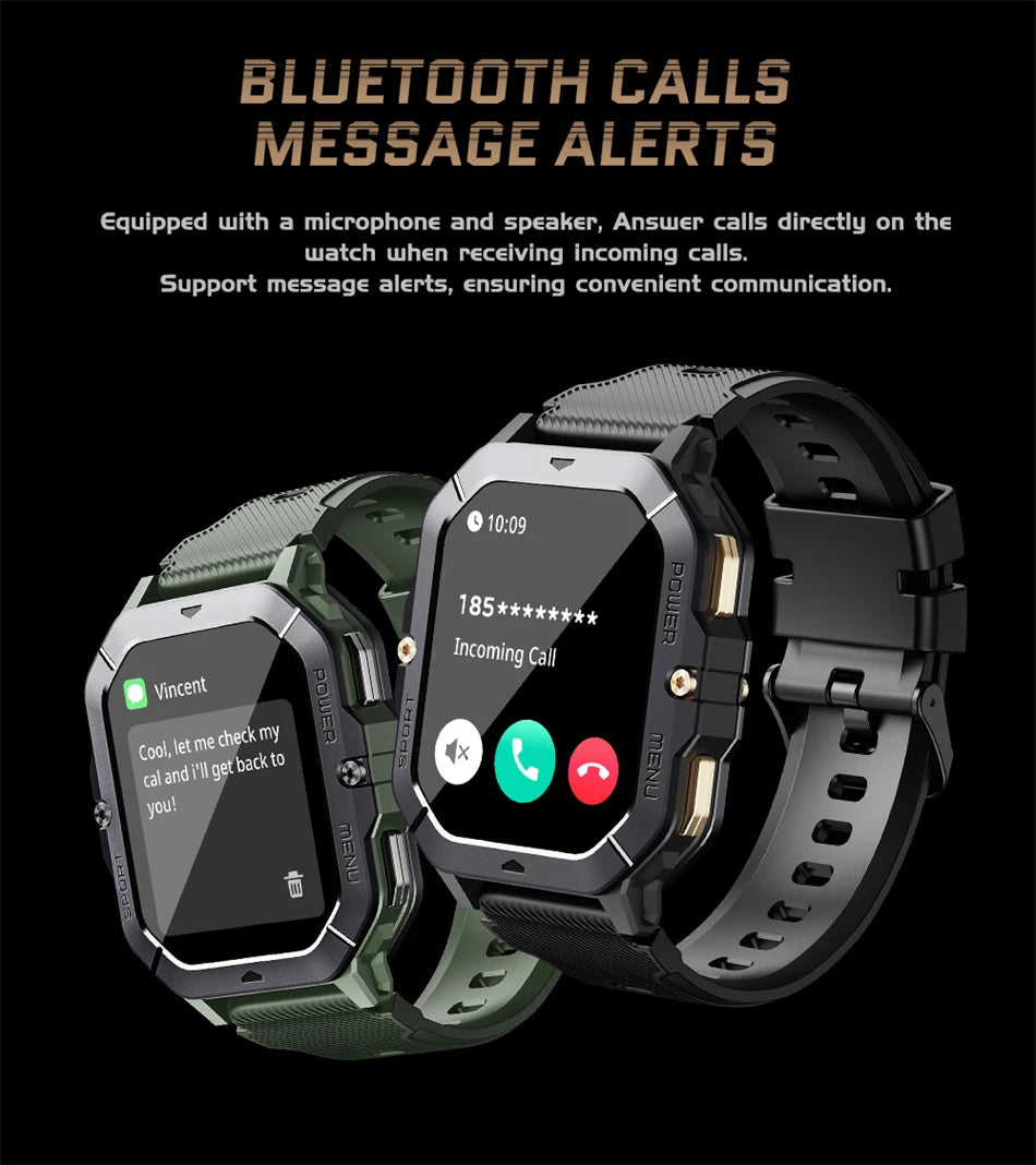 2024 New 1ATM Outdoor Military GPS Smart Watch Men IP68 Waterproof Sports Ftiness Watches 2.02'' Bluetooth Call Smartwatch Man