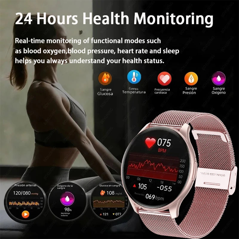 2024 New Bluetooth Call Smart Watch Women Men 1.43" AMOLED 466*466 HD Screen Health Monitor Waterproof Sports Smartwatch Woman