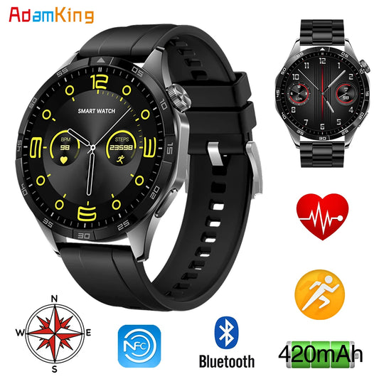 2024 New Blue Tooth Call Smart Watches Men 1.62'' HD Screen Compass Smartwatch NFC AI Voice Sports Fitness Waterproof Music