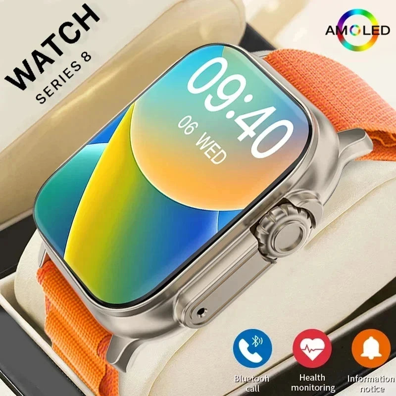 2024 Hot Smart Watch Men 49mm Series 8 2.3 "AMOLED Screen NFC Compass Waterproof For Watch IWO Ultra 8 Smartwatch