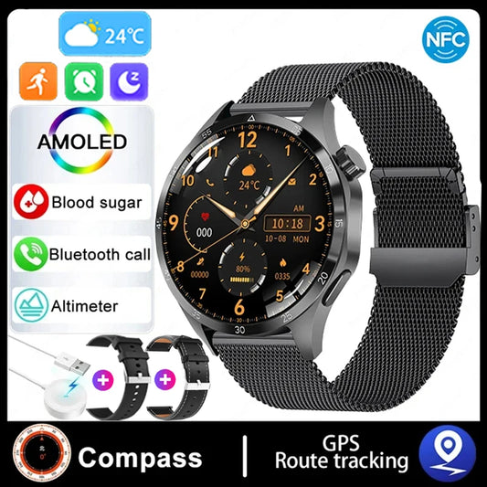 2024 New Men Smartwatch For Huawei GT4 Pro NFC GPS Tracker 1.6 Inch HD Screen Heart Rate IP68 Waterproof BT Call SmartWatch