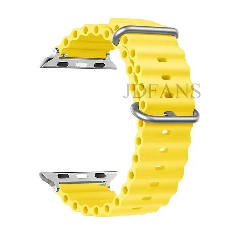 Ocean strap For Apple watch Ultra 49mm band 44mm 45mm 40mm 41mm 42mm silicone Original 1:1 bracelet iWatch series 8 7 6 5 4 9 se