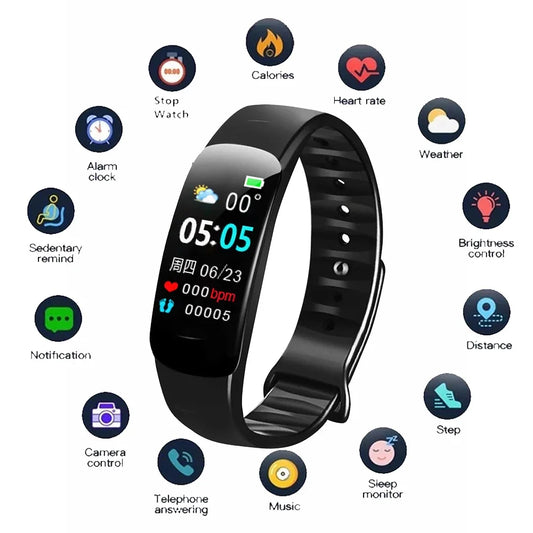 Smart watch C1 Plus Bluetooth Wristband Motion Pedometer Bracelet Alarm Clock Color Screen Multi Functional GTS Smartwatch Pro