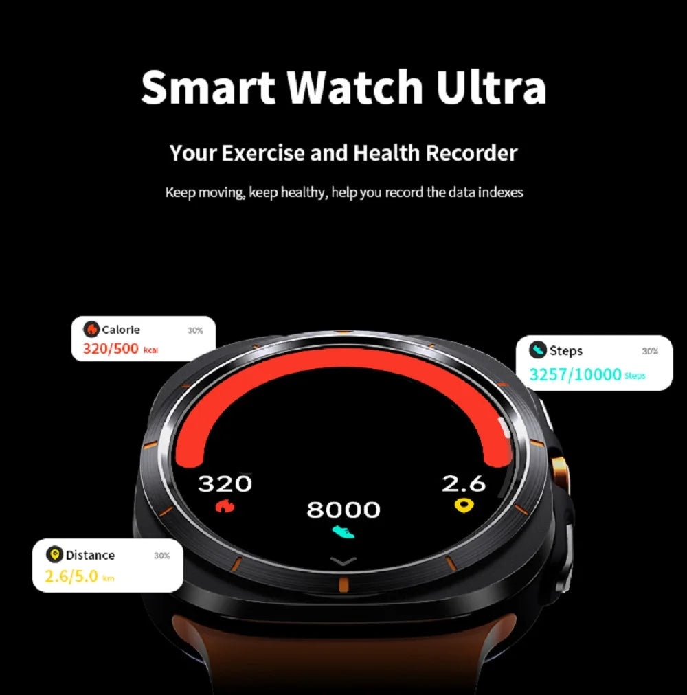 2024 New For Samsung Galaxy 7 Ultra AMOLED Smart Watch Men Blood Oxygen Heart Rate Bluetooth Call Sports Tracker Women GPS NFC