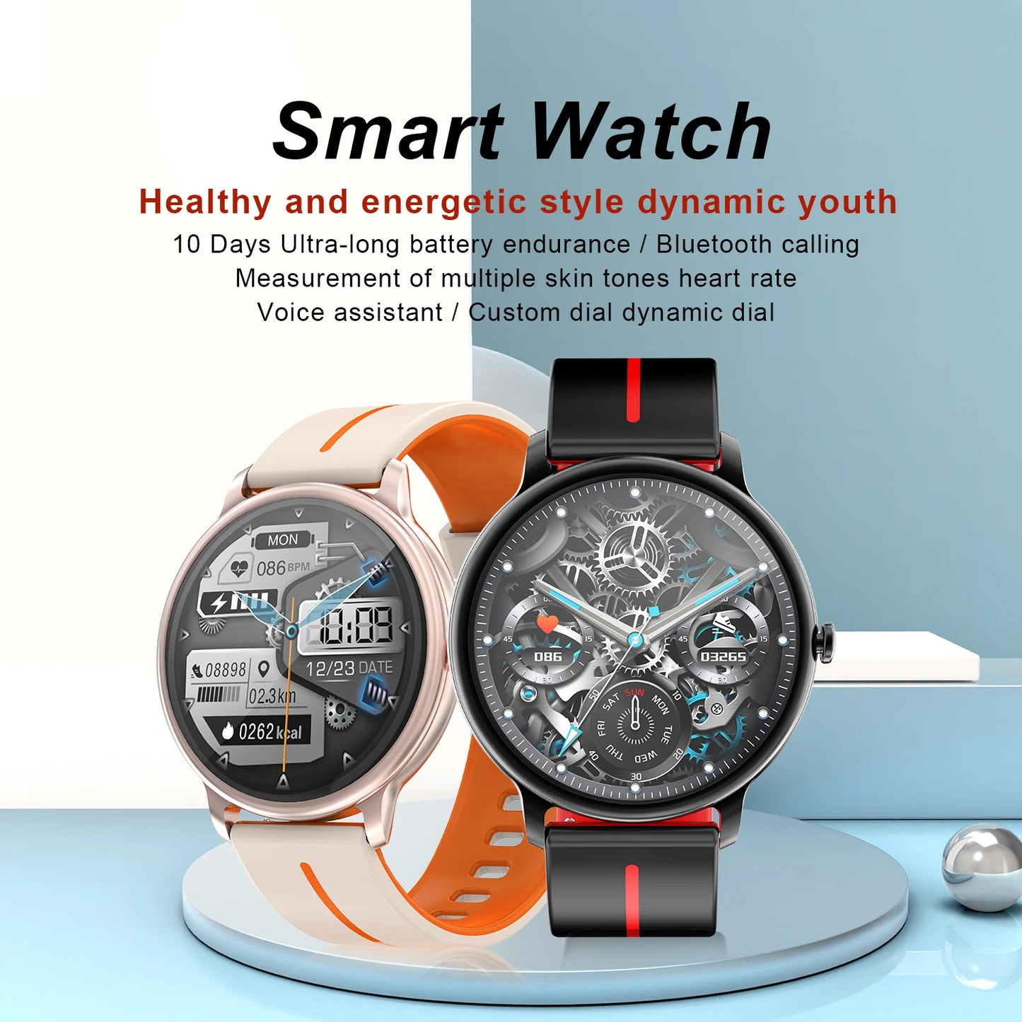 2024 New AMOLED Smart watch Women Men Sports SmartWatches With BT Call Blood Oxygen Blood Sugar Heart Rate Monitor Wrist Watch