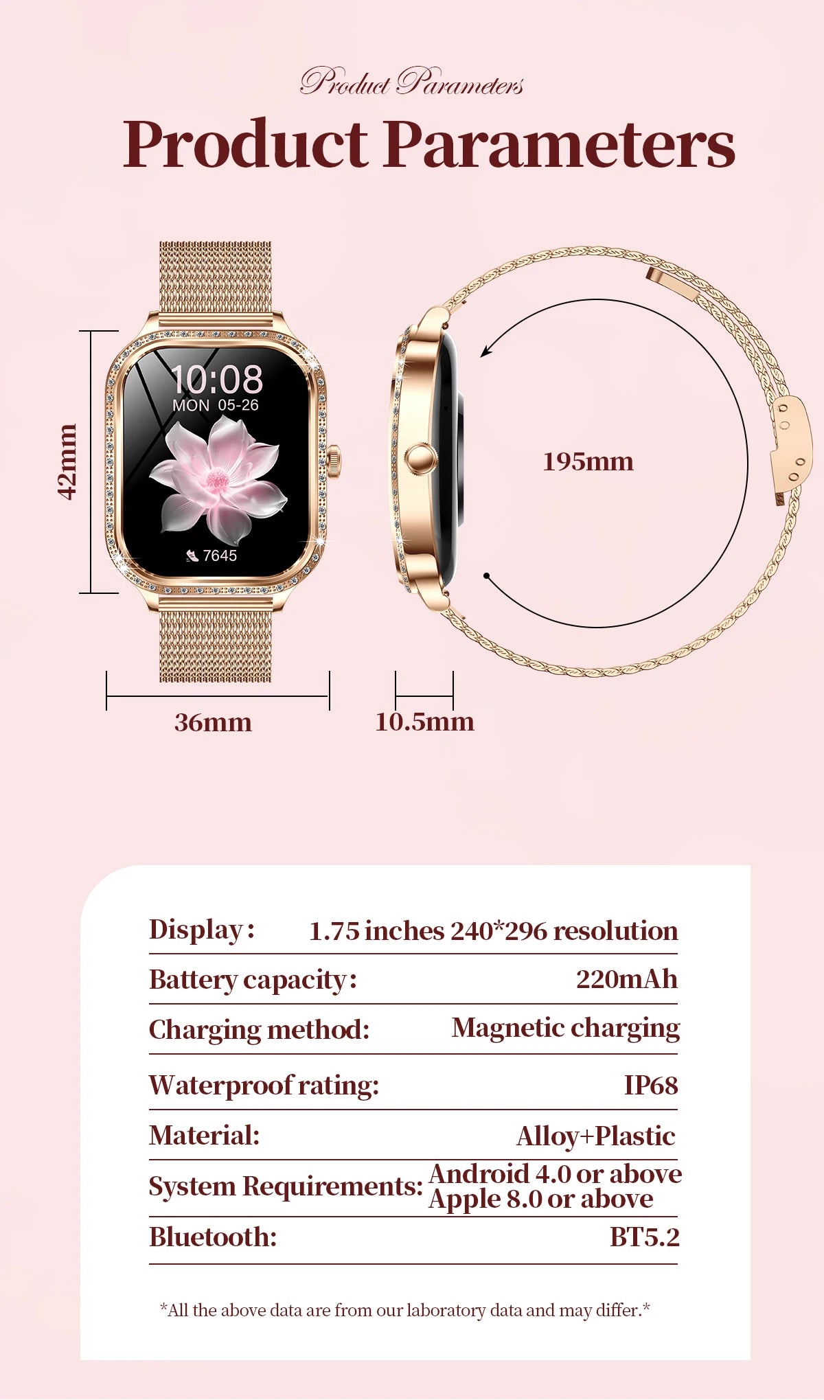 2024 New Smart Watch for Women NFC BT Call Waterproof Sport Fitness Tracker Bracelet 1.75inch HD Screen Smartwatch Gift