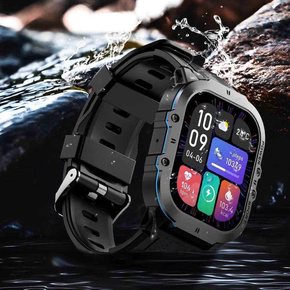 For Huawei Xiaomi Smart Watch Men Bluetooth Call AMOLED 1ATM Waterproof Smartwatch Men 2024 Health Monitor Clock Fitness Tracker