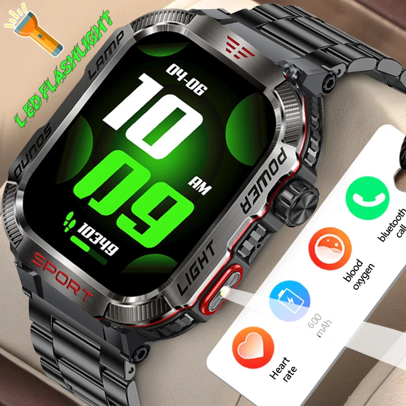 2024 New For Xiaomi Outdoor Smart Watch Men Rugged Military Bluetooth Call Heart Rate Fitness Tracker IP68 Waterproof Smartwatch