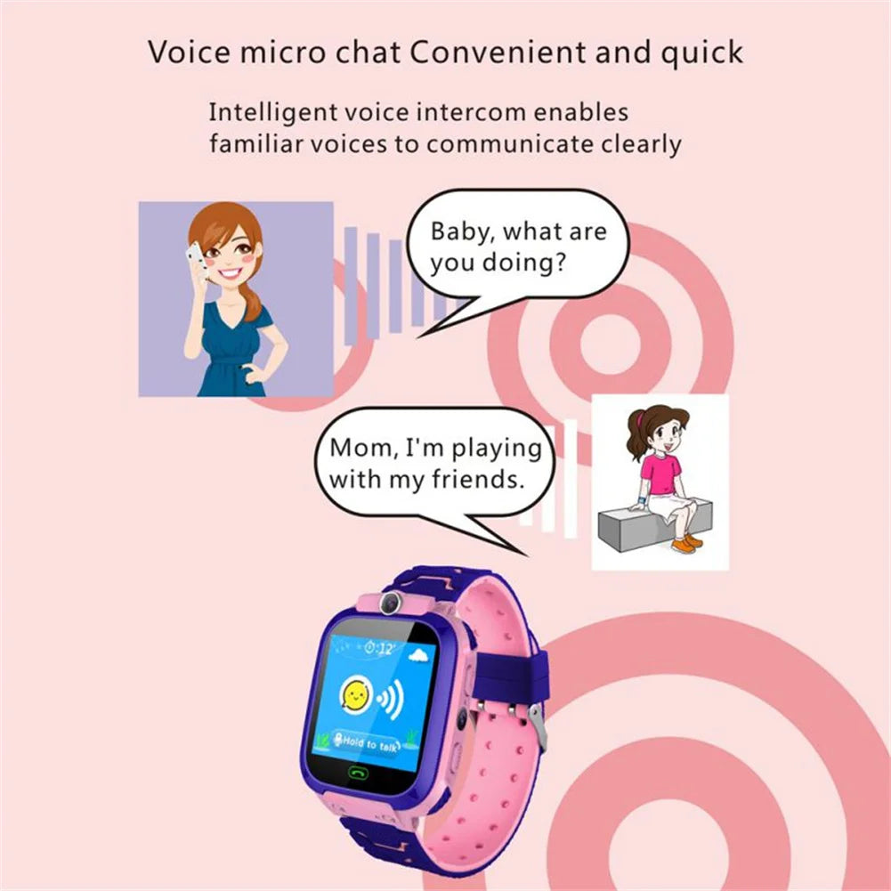 Q12B Kids Smart Phone Watch With Camera Alarm Clock Flashlight Voice Chatting Kids Watches Gift For Boys Girls