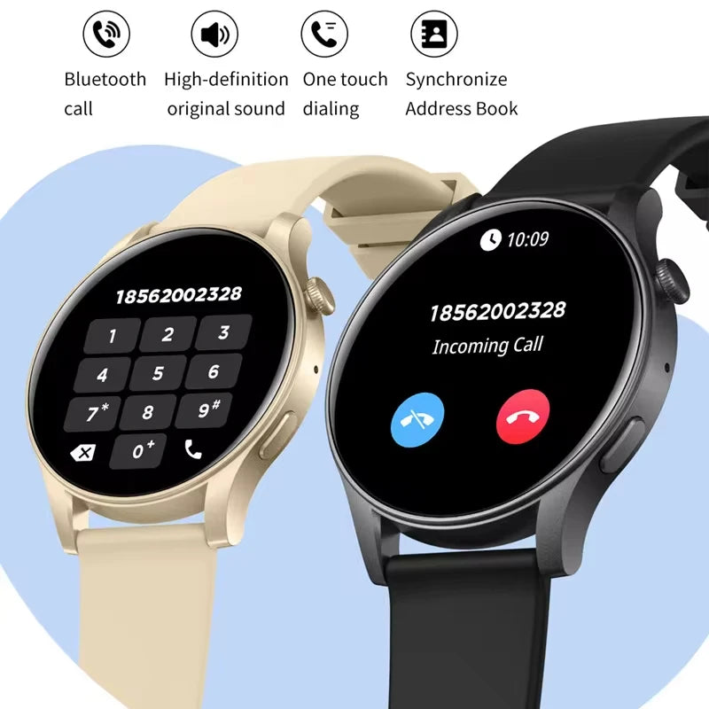 MAOYUAN 2024 New Bluetooth Call Smart Watch for Women and Men with Multi Sport Mode AMOLED Screen Waterproof Couple Smartwatch