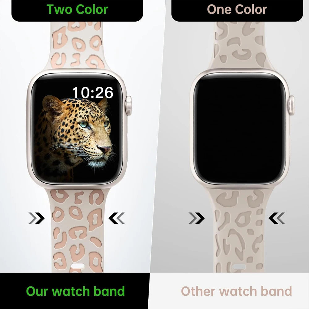 Silicone Engraved Strap For Apple Watch Bands 40mm 44mm 41mm 45mm 49mm 38mm Bracelet iwatch Series 9 8 7 6 5 4 3 SE Ultra 2 band