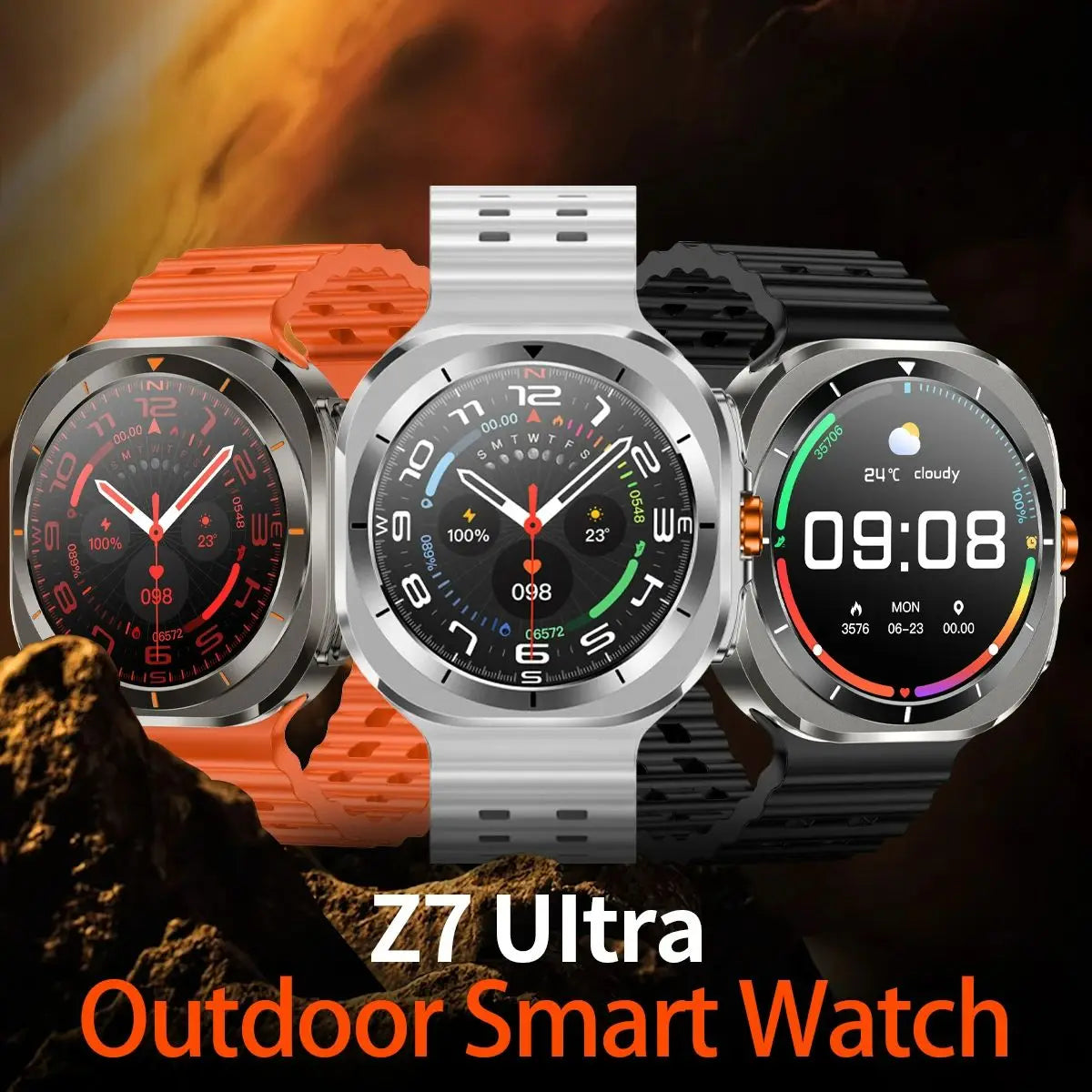 2024 Smart Watch Z7 Ultra For Men Women Bluetooth Calling Compass Night Light Music Health Fitness Tracker Sport Smartwatch ﻿