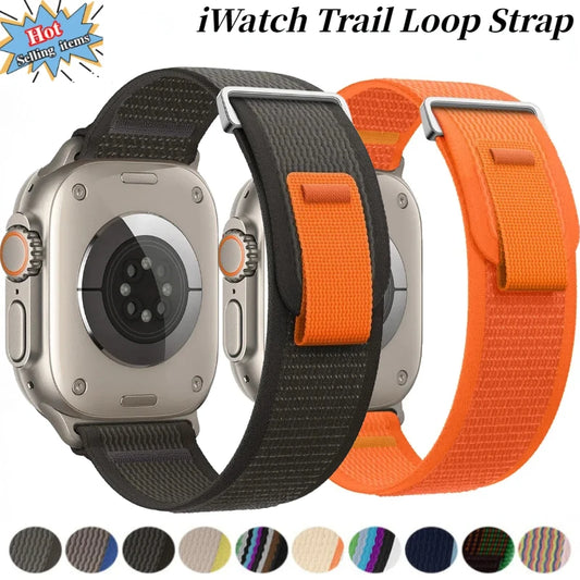 Nylon Trail Loop Strap For Apple Watch Ultra 2 49mm Series 9 8 7 45mm 41mm Sports Wristband iWatch 6 5 4 SE 44mm 40mm 42mm Band