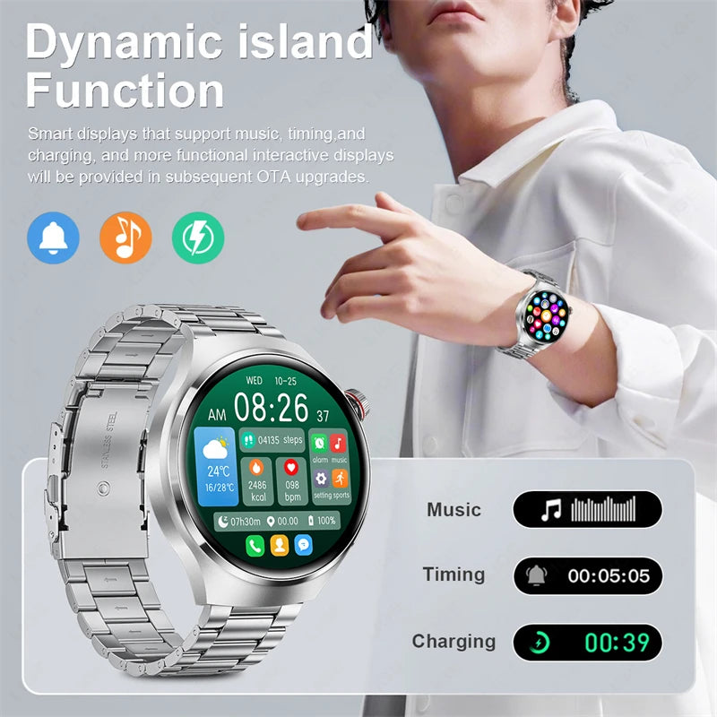 LIGE NFC Smart Watch Men 1.52 inch AMOLED Screen Wireless Call Health Monitor Waterproof Watch Sports Smartwatch 2024 For Huawei