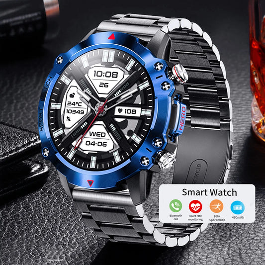 2024  AMOLED HD Screen Watch Bluetooth Call Smartwatch Waterproof Outdoor Sports Tracker 450 mA Battery fashion Men Smart Watch