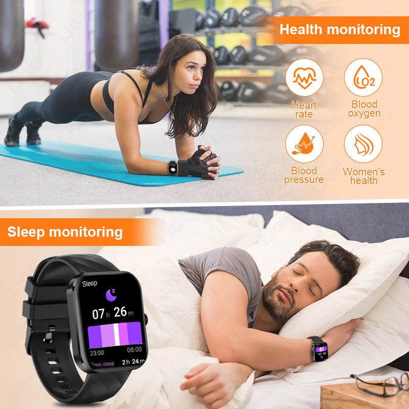 2024 New For Huawei Xiaomi AMOLED Smart Watch Men Blood Sugar Bluetooth Call GPS Sport Tracker IP68 Waterproof Women Smartwatch